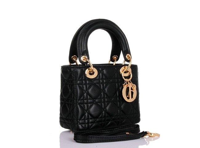 mini lady dior lambskin leather bag 6321 black